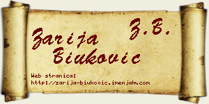 Zarija Biuković vizit kartica